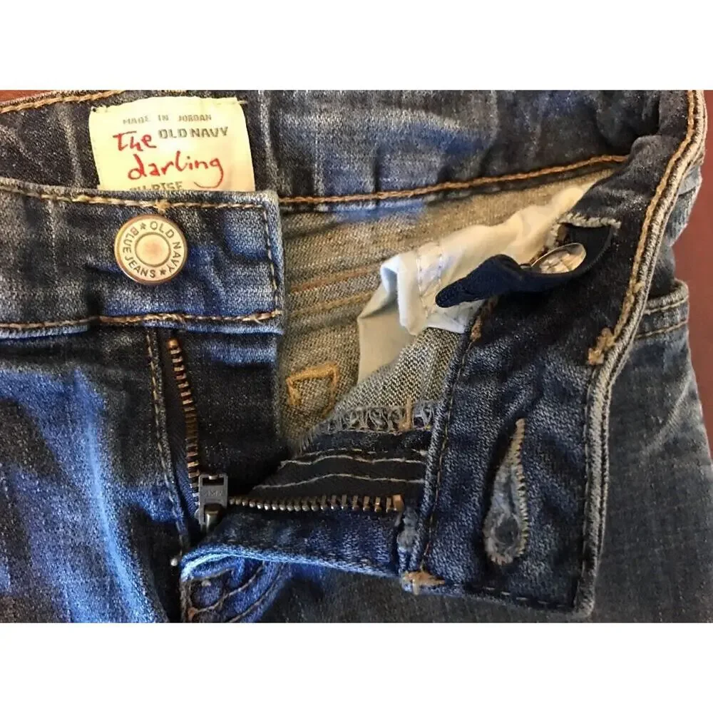 Size 8 Girls Old Navy The Darling Low Rise Boot Cut Jeans Denim Adjustable Waist